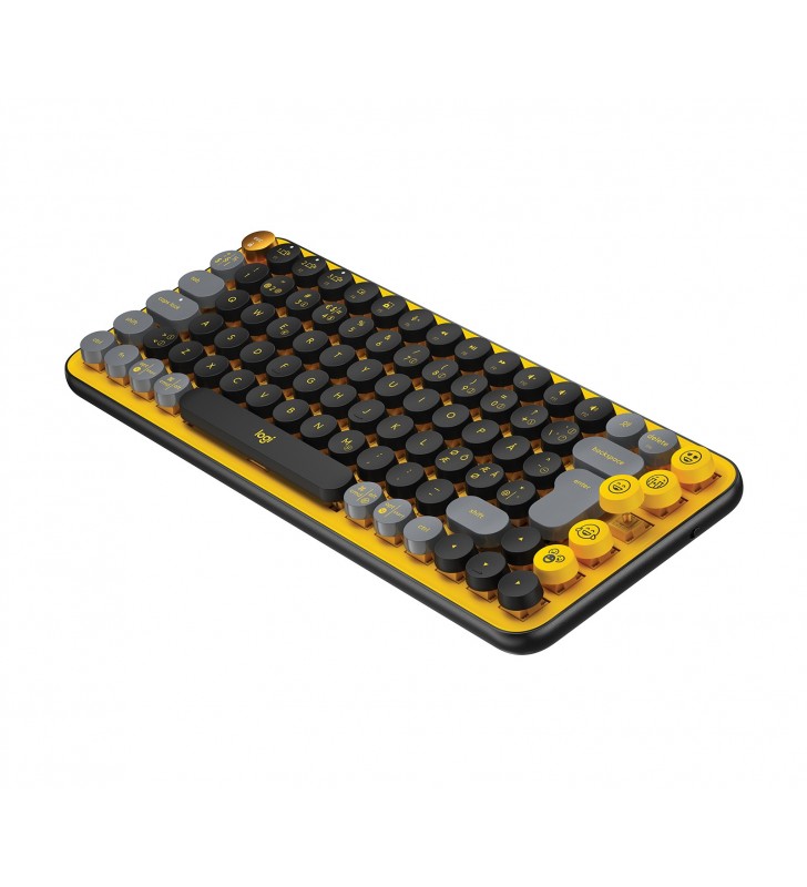 Logitech POP Keys Wireless Mechanical Keyboard With Emoji Keys tastiera RF senza fili + Bluetooth QWERTY Nordic Nero, Grigio,
