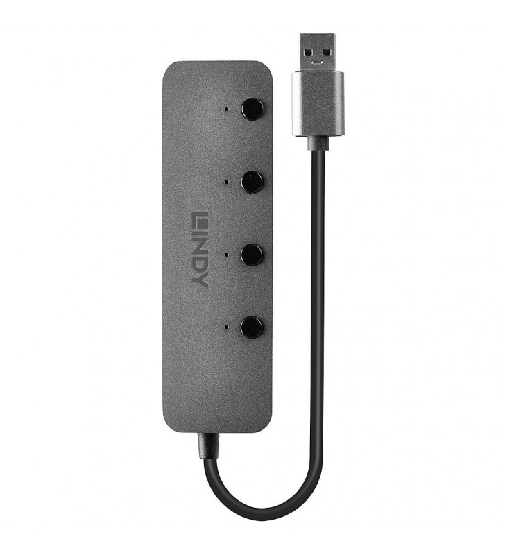 Lindy 43309 hub di interfaccia USB 3.2 Gen 1 (3.1 Gen 1) Type-A 5 Mbit/s Grigio