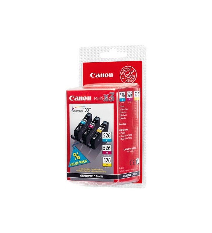 Canon CLI-526 C/M/Y Pack cartuccia d'inchiostro 1 pz Originale Ciano, Magenta, Giallo