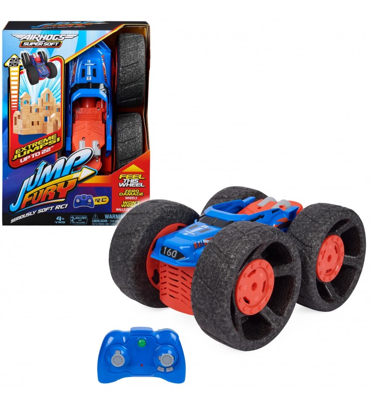 Air Hogs Super Soft, Jump Fury con ruote che non provocano danni, veicolo radiocomandato per salti estremi