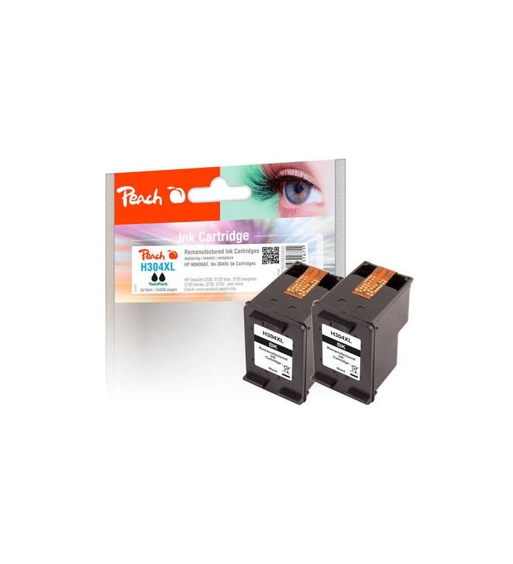 Peach PI300-805 cartuccia d'inchiostro 2 pz Compatibile Resa elevata (XL) Nero