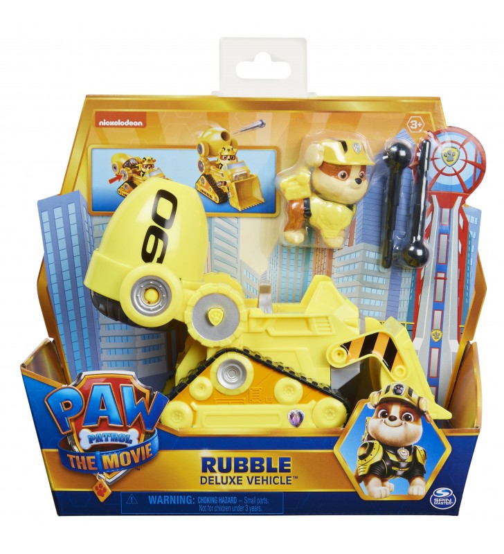 PAW Patrol , Veicolo e personaggio di Rubble da IL FILM da collezione, giocattoli per bambini dai 3 anni in su