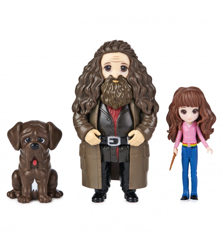 Wizarding World Set Amicizia Hermione e Rubeus Hagrid con Thor, bambole articolate 7.5cm