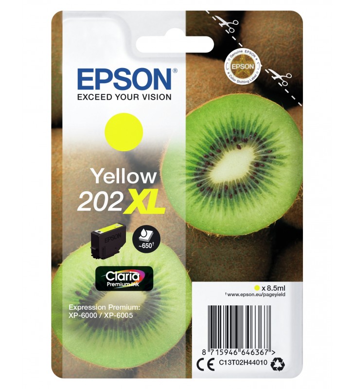 Epson Kiwi Singlepack Yellow 202XL Claria Premium Ink