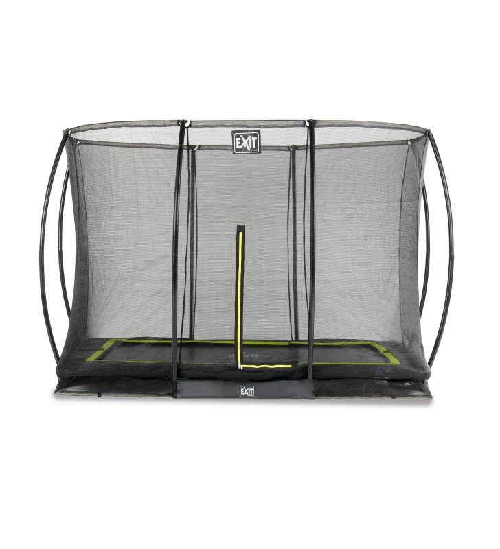 EXIT Silhouette ground trampoline 214x305cm with safety net - black Esterno Rettangolare Molla elicoidale Trampolino interrato