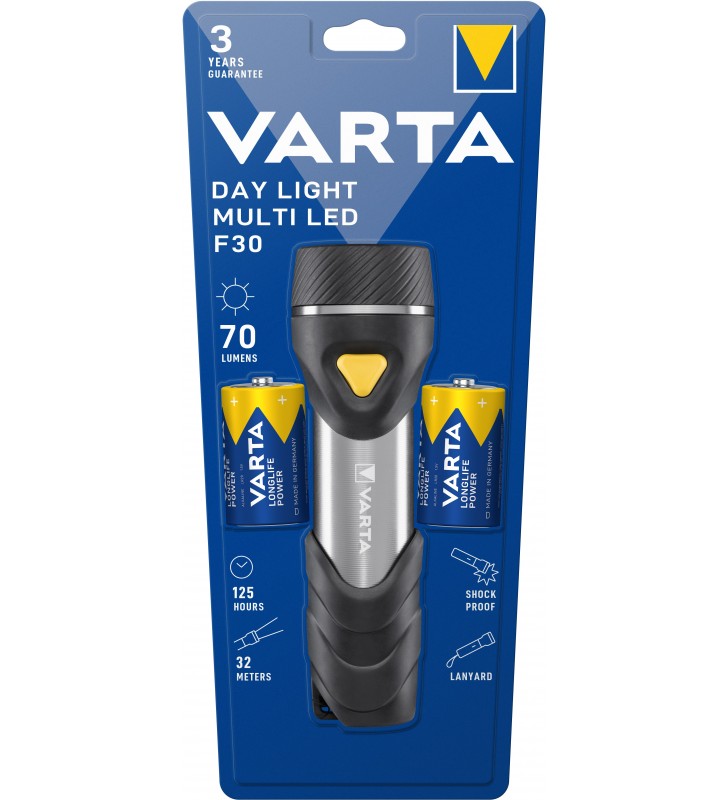 Varta Day Light Multi LED F30 Nero, Argento, Giallo Torcia a mano