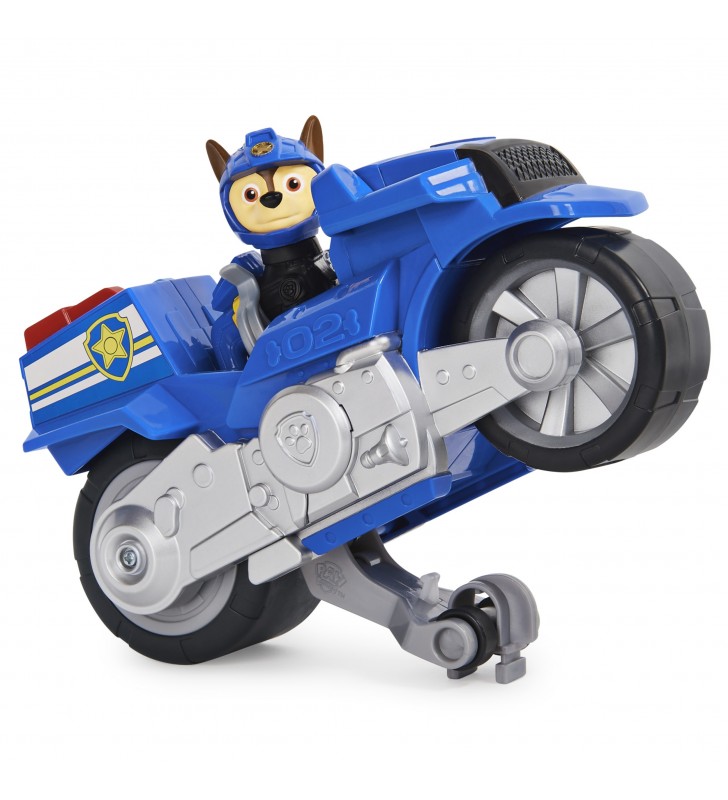 PAW Patrol , veicolo Moto Pups di Chase, motocicletta con motore a retrocarica e personaggio, per bambini dai 3 anni in su