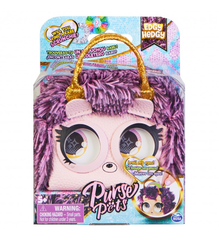Purse Pets Micro, pochette alla moda Riccio Edgy Hedgy con occhi che ruotano