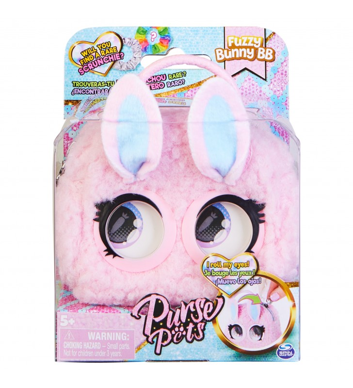 Purse Pets Micro , pochette alla moda Coniglietto Fuzzy Bunny BB con occhi che ruotano, giocattoli per bambine dai 5 anni in su