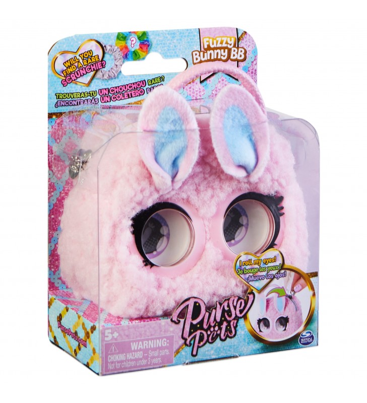 Purse Pets Micro , pochette alla moda Coniglietto Fuzzy Bunny BB con occhi che ruotano, giocattoli per bambine dai 5 anni in su