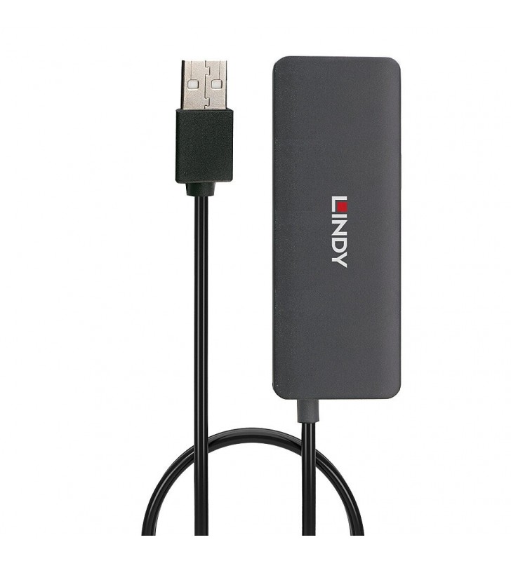 Lindy 42986 hub di interfaccia USB 2.0 480 Mbit/s Nero