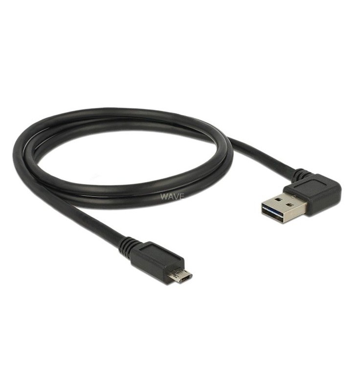 EASY-USB 2.0 Typ-A Stecker gewinkelt links / rechts  EASY-USB 2.0 Typ Micro-B Stecker, Kabel