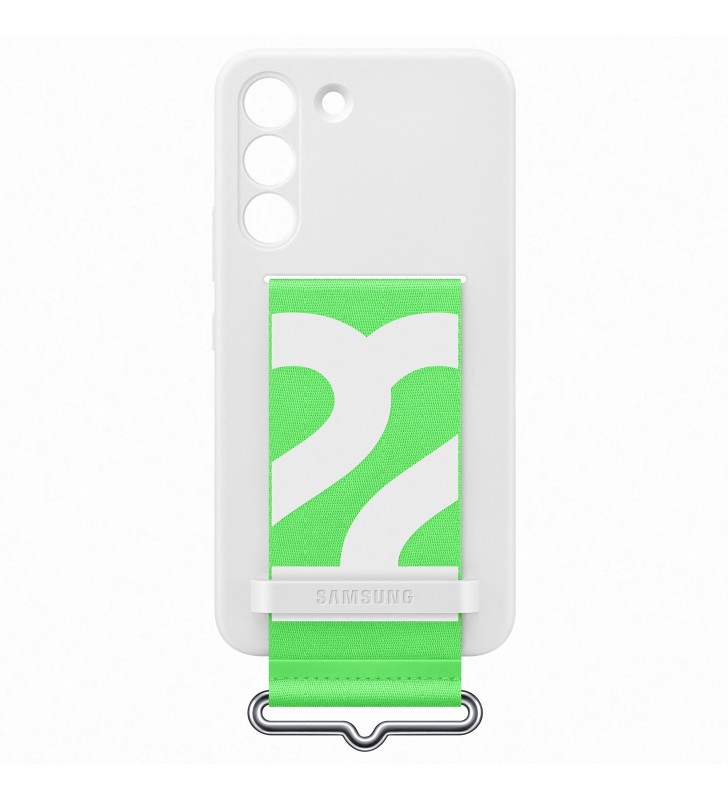 Samsung Silicone Cover con Strap per Galaxy S22, White