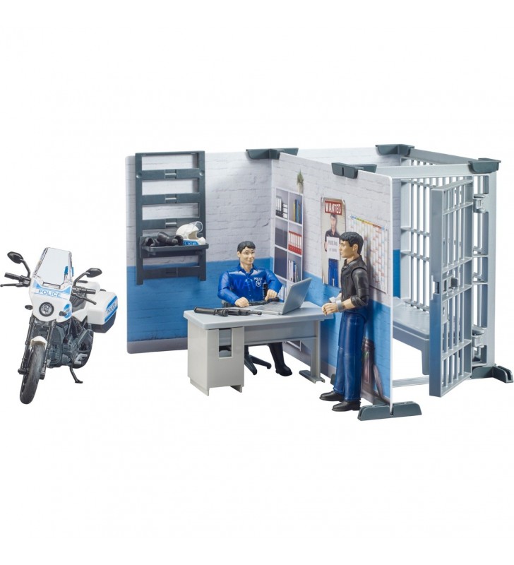 bworld Polizeistation mit Polizeimotorrad, Spielfigur