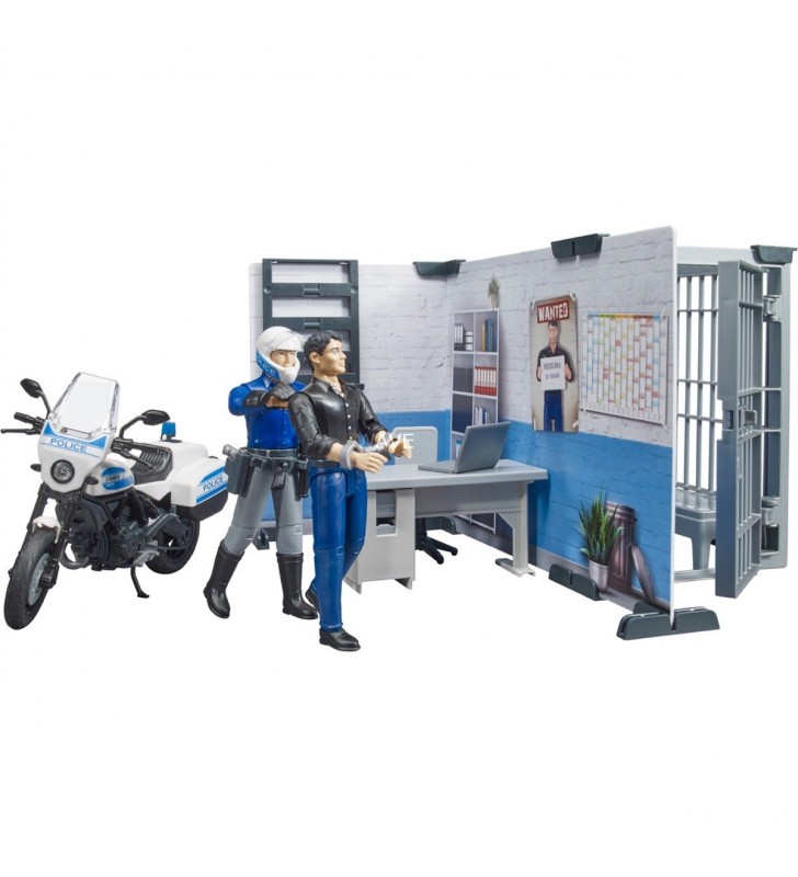 bworld Polizeistation mit Polizeimotorrad, Spielfigur