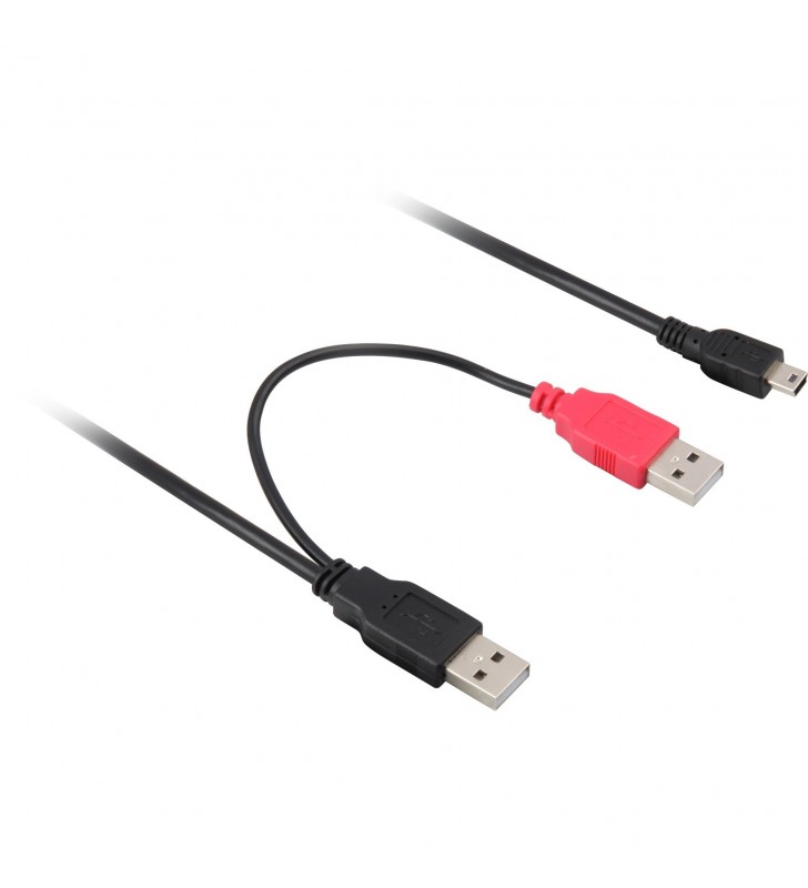 USB Y-Kabel 2x Stecker A  Stecker mini-USB