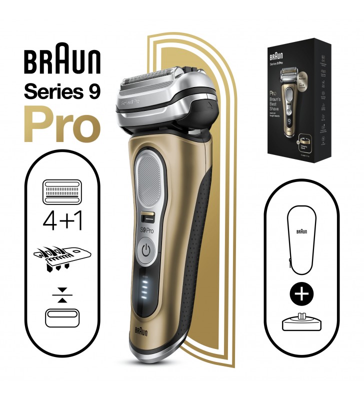 Braun Series 9 Pro 9419s Rasoio Elettrico Barba, Testina Con Rifinitore ProLift 4+1, Batteria Da 60 Minuti, Wet&Dry