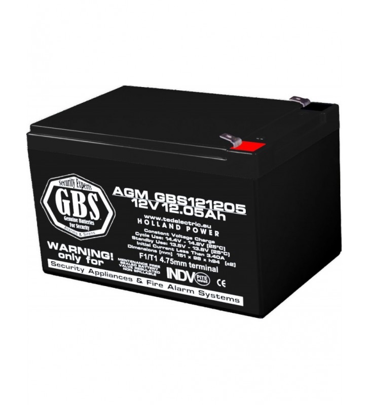 Acumulator stationar 12V 12,05Ah F1 AGM VRLA GBS GBS121205
