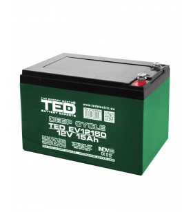 Acumulator pentru vehicule electrice 12V 15A AGM VRLA Deep Cycle 151 x 98 x h 95mm  TED Electric TED003775