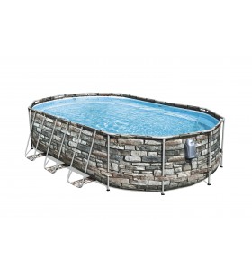 Bestway Power Steel 56719 piscina fuori terra Piscina con bordi Piscina ovale 20241 L Multicolore