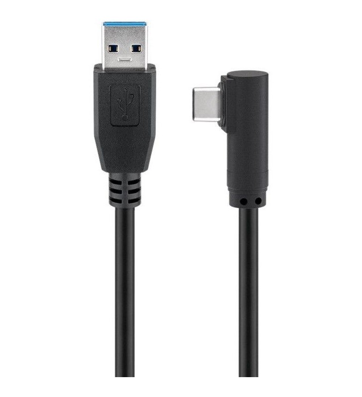 Kabel USB-A 3.0 Stecker  USB-C Stecker 90° gewinkelt