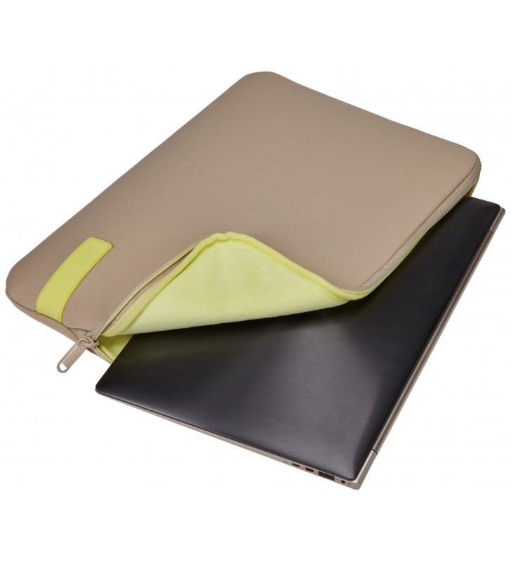 Case Logic Reflect REFPC-114 Plaza Taupe/Sun-Lime borsa per notebook 35,6 cm (14") Custodia a tasca Grigio talpa