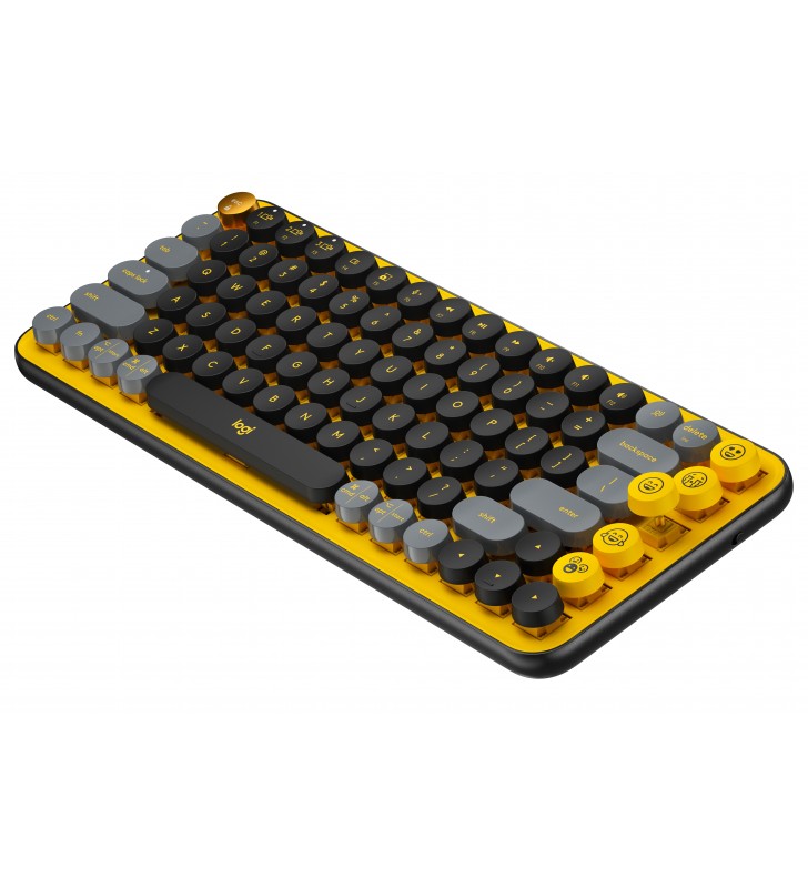 Logitech POP Keys Wireless Mechanical Keyboard With Emoji Keys tastiera RF senza fili + Bluetooth AZERTY Francese Nero, Grigio,