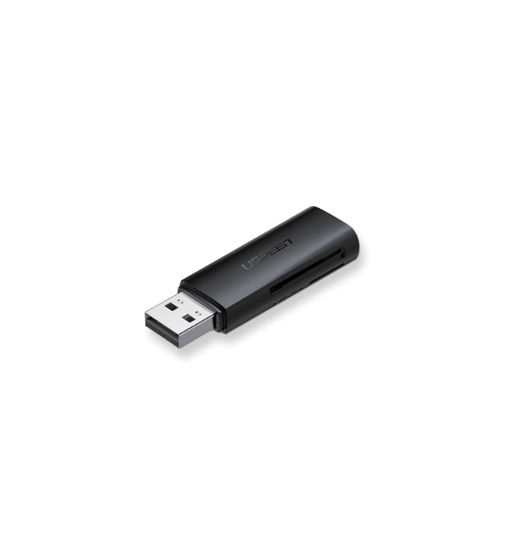 CARD READER extern Ugreen, "CM264" interfata USB 3.0, citeste/scrie: SD, microSD viteza pana la 480Mbps,  suporta carduri maxim 512 GB, plastic, black "60722" (include TV 0.03 lei) - 6957303867226