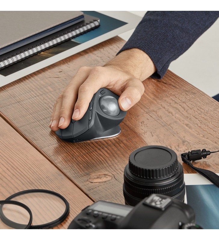 Logitech MX Ergo mouse-uri RF Wireless + Bluetooth Trackball-ul 440 DPI Mâna dreaptă