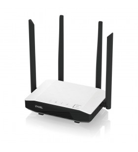 Zyxel NBG6615 router wireless Bandă dublă (2.4 GHz/ 5 GHz) Gigabit Ethernet Negru, Alb
