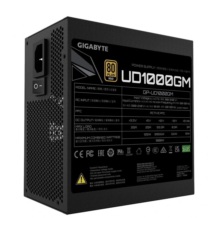 Gigabyte UD1000GM alimentatore per computer 1000 W 20+4 pin ATX Nero