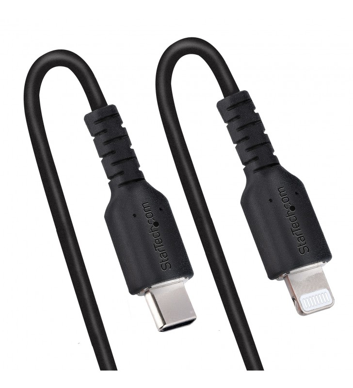 StarTech.com Cavo USB-C a Lightning da 50 cm Certificato MFi, Cavetto iPhone Spiralato di Ricarica/Alimentazione, Resistente