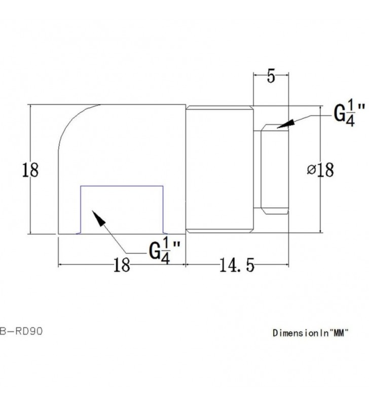 B-RD90-X-BLU 90° G1/4 Winkel drehbar, Verbindung