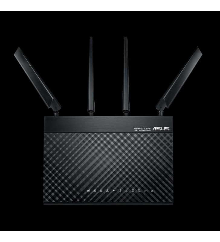 ASUS 4G-AC68U router wireless Bandă dublă (2.4 GHz/ 5 GHz) Gigabit Ethernet 3G Negru
