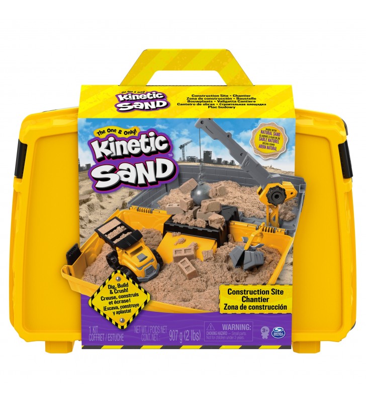 Kinetic Sand Valigetta Cantiere con veicolo e 907 g di sabbia, dai 3 anni - 6055877