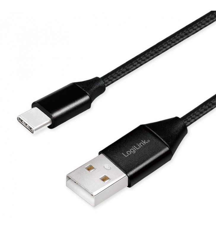 USB 2.0 Cable, AM to USB-C, black, 0.3m "CU0139"
