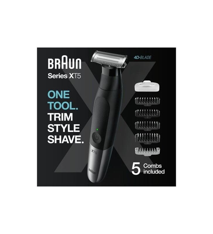 Braun Series XT5 Regolabarba Uomo, Rasoio Elettrico Barba, Kit Depilazione, Lama Duratura, XT5100