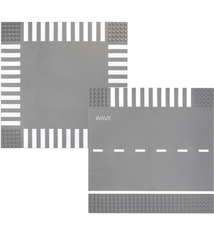 Straßenplatte 32x32 Kreuzung und Abbiegung, Konstruktionsspielzeug