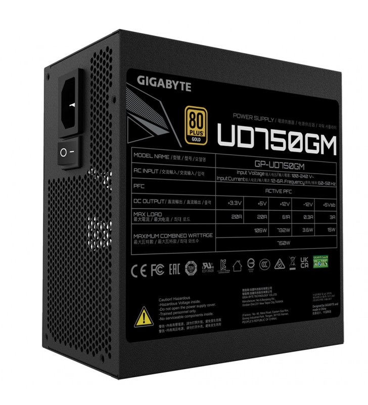 Gigabyte GP-UD750GM alimentatore per computer 750 W 20+4 pin ATX ATX Nero
