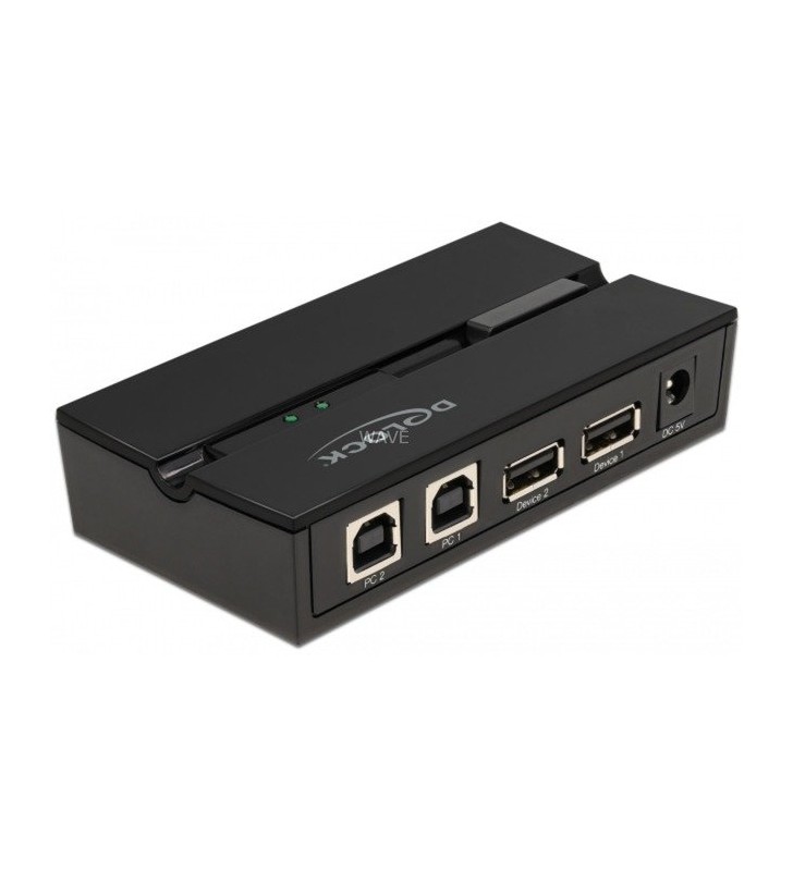 Delock USB 2.0 Switch f. 2 PC an 2Geräte, USB-Umschalter