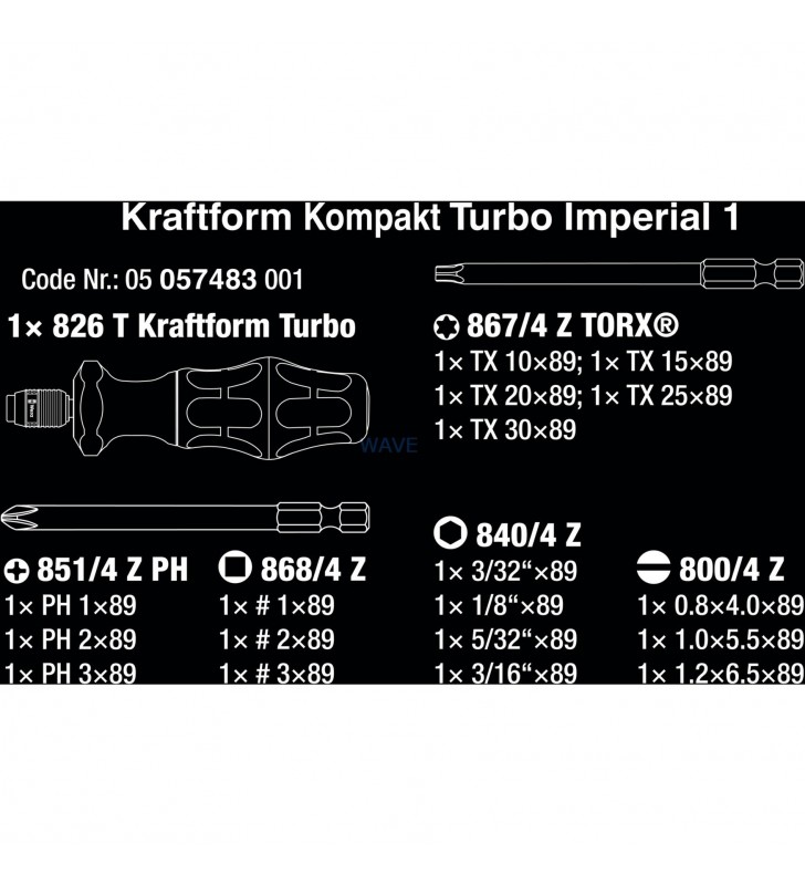 Kraftform Kompakt Turbo Imperial 1, Steckschlüssel