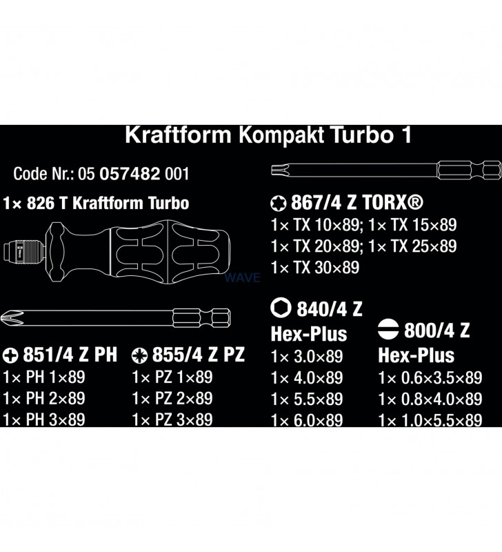 Kraftform Kompakt Turbo 1, 19-teilig, Steckschlüssel