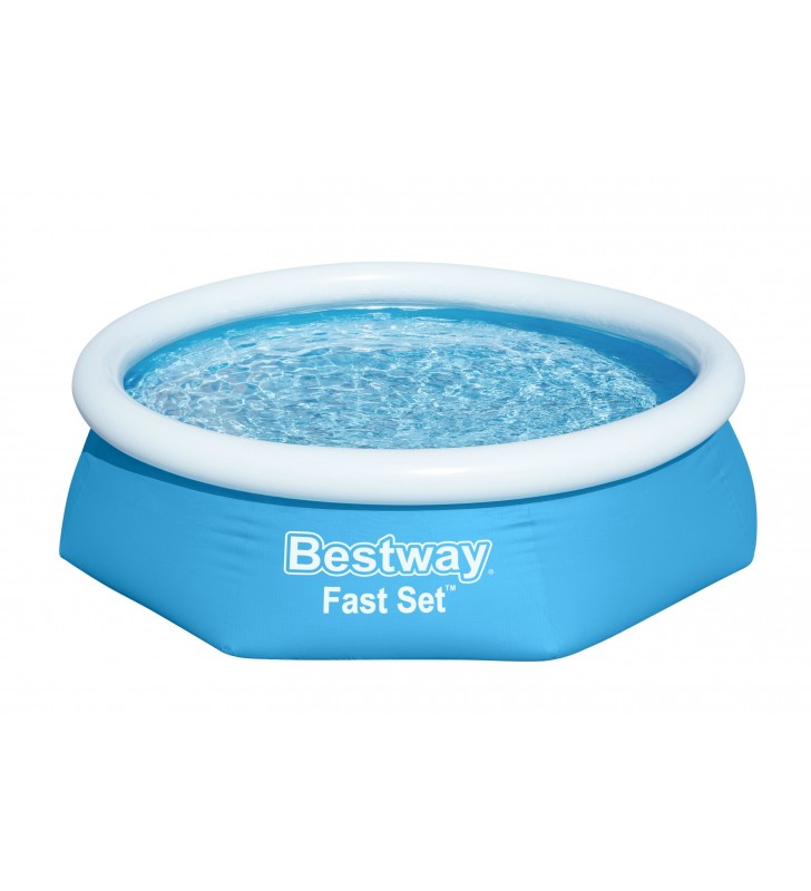 Bestway Fast Set 57450 piscina fuori terra Piscina con bordi/gonfiabile Piscina rotonda Blu, Bianco