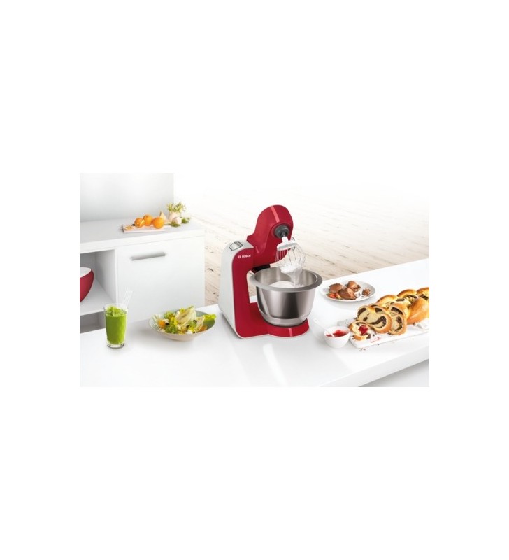 Bosch MUM58720 robot da cucina 1000 W 3,9 L Grigio, Rosso, Acciaio inossidabile