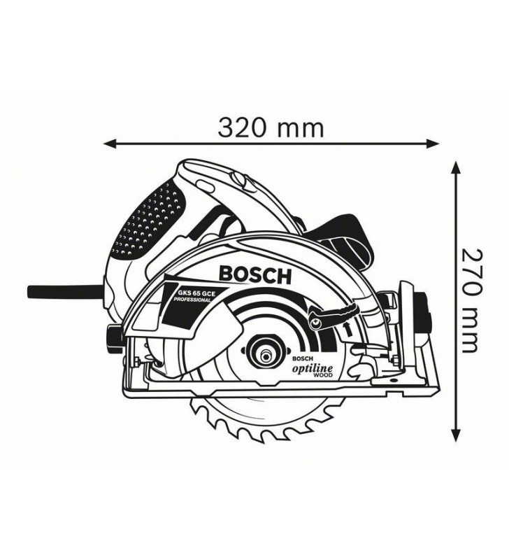 Bosch 0 601 668 901 sega circolare portatile 19 cm 5000 Giri/min 1800 W