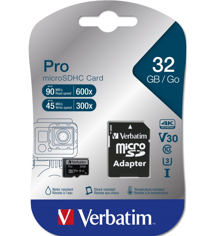 Verbatim Pro memorii flash 32 Giga Bites MicroSDHC Clasa 10 UHS