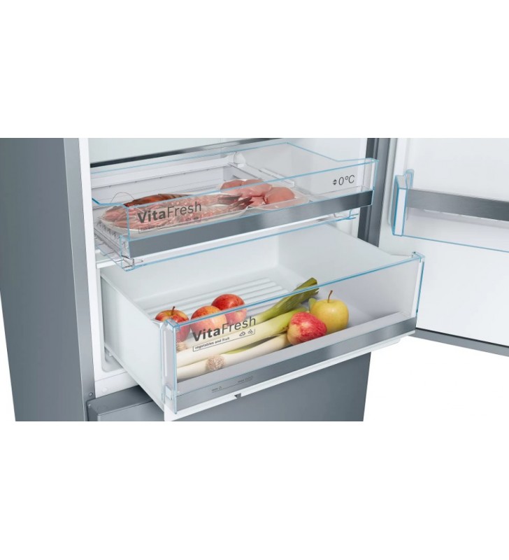 Bosch Serie 6 KGE498ICP frigorifero con congelatore Libera installazione 419 L C Acciaio inossidabile