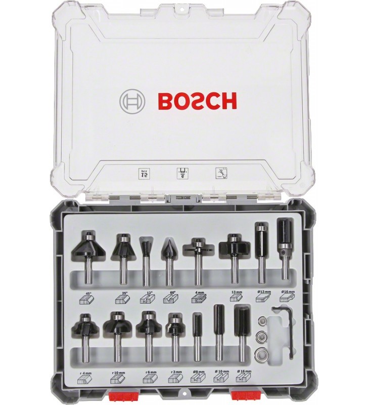Bosch 2 607 017 471 punta per fresa Set di punte 15 pz