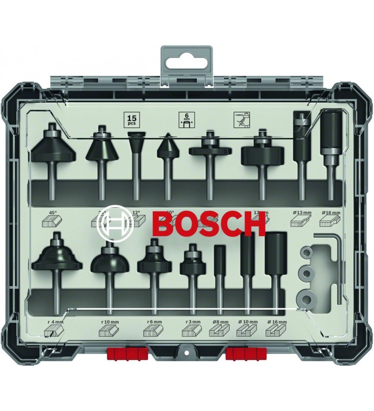 Bosch 2 607 017 471 punta per fresa Set di punte 15 pz