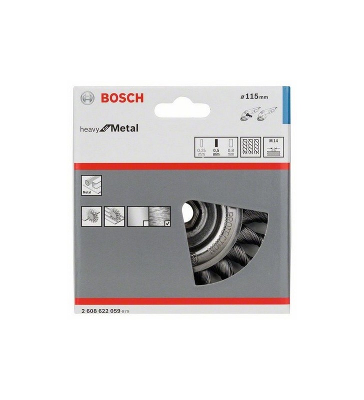 Bosch 2 608 622 059 Ruota a raggi di filo di acciaio Spazzola a disco 11,5 cm